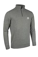 g.THE OPEN GEORGE The Open Quarter Zip Tartan Placket Touch of Cashmere Lightweight Golf Sweater - Grey Marl