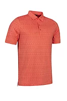 g.GLEN SALE Whisky Bottle Print Performance Golf Shirt Sale - Apricot