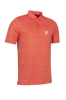 g.THE OPEN GLEN The Open Whisky Bottle Print Performance Golf Shirt - Apricot