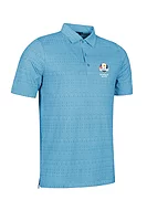g.RYDER CUP GLEN Ryder Cup Whisky Bottle Print Performance Golf Shirt - Aqua