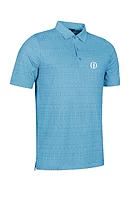g.THE OPEN GLEN The Open Whisky Bottle Print Performance Golf Shirt - Aqua