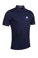 g.RYDER CUP GORDON Ryder Cup Tailored Collar Tartan Detail Golf Shirt - Navy/Tartan