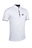 g.THE OPEN GORDON The Open Tailored Collar Tartan Detail Golf Shirt - White/Tartan