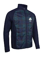 g.RYDER CUP GOVAN Ryder Cup Full Zip Quilted Performance Heavyweight Golf Jacket - Navy/Tartan