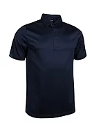 g.HAMISH Tartan Trim Mercerised Cotton Golf Shirt - Navy/Tartan