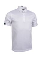 g.HAMISH Tartan Trim Mercerised Cotton Golf Shirt - White/Tartan