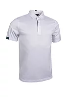 g.HAMISH Tartan Trim Mercerised Cotton Golf Shirt - White/Tartan