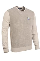 g.RYDER CUP HAMMOND Ryder Cup Crew Neck Two Tone Midweight Textured Golf Sweater - Linen/Dark Linen