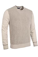 g.HAMMOND Crew Neck Two Tone Midweight Textured Golf Sweater - Linen/Dark Linen