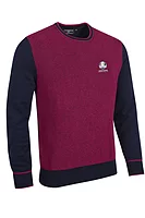 g.RYDER CUP HAMMOND Ryder Cup Crew Neck Two Tone Midweight Textured Golf Sweater - Navy/Raspberry