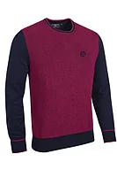 g.THE OPEN HAMMOND The Open Crew Neck Two Tone Midweight Textured Golf Sweater - Navy/Raspberry
