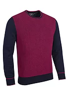 g.HAMMOND Crew Neck Two Tone Midweight Textured Golf Sweater - Navy/Raspberry