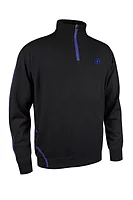 s.THE OPEN HAMSIN The Open Zip Lined Merino Heavyweight Golf Sweater - Black/Electric Blue