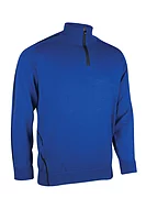 s.HAMSIN SALE Zip Showerproof Lined Merino Golf Sweater Sale - Electric Blue/Black
