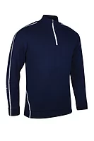 s.HAMSIN Zip Showerproof Lined Merino Heavyweight Golf Sweater - Navy/White