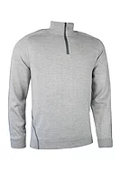 s.HAMSIN Zip Showerproof Lined Merino Heavyweight Golf Sweater - Silver/Gunmetal