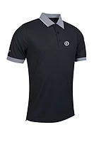 g.THE OPEN HATTON The Open Micro Stripe Collar Cuff Performance Pique Golf Shirt - Black/White