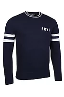 g.HAYDEN Crew Neck Stripe Touch of Cashmere Heritage Sweater - Navy/White