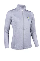 g.RYDER CUP INDY Ryder Cup Full Zip Panelled Performance Midlayer Midweight Jacket - Light Grey Marl