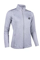 g.THE OPEN INDY The Open Full Zip Panelled Performance Midlayer Midweight Jacket - Light Grey Marl