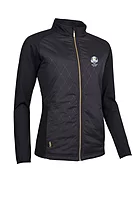 g.RYDER CUP IRIS Ryder Cup Full Zip Faux Fur Padded Golf Jacket - Black Diamond Print/Gold