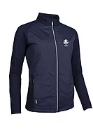 g.RYDER CUP IRIS Ryder Cup Full Zip Faux Fur Padded Golf Jacket - Navy Diamond Print/Silver