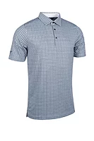 g.IRVINE SALE All Over Micro G Print Performance Golf Shirt Sale - White/Black/Marine Green