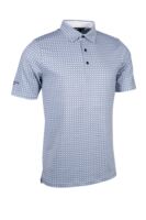 g.IRVINE SALE All Over Micro G Print Performance Golf Shirt Sale - White/Navy/Lt Grey