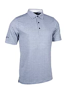 g.IRVINE SALE All Over Micro G Print Performance Golf Shirt Sale - White/Navy/Lt Grey
