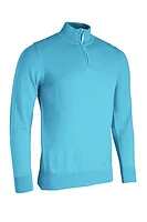 g.JASPER Quarter Zip Lightweight Merino Golf Sweater - Aqua