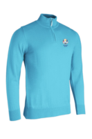 g.RYDER CUP JASPER Ryder Cup Quarter Zip Lightweight Merino Golf Sweater - Aqua