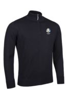 g.RYDER CUP JASPER Ryder Cup Quarter Zip Lightweight Merino Golf Sweater - Black