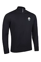 g.RYDER CUP JASPER Ryder Cup Quarter Zip Lightweight Merino Golf Sweater - Black