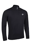 g.THE OPEN JASPER The Open Quarter Zip Lightweight Merino Golf Sweater - Black