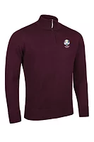 g.RYDER CUP JASPER Ryder Cup Quarter Zip Lightweight Merino Golf Sweater - Bordeaux