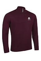 g.RYDER CUP JASPER Ryder Cup Quarter Zip Lightweight Merino Golf Sweater - Bordeaux