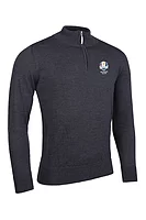 g.RYDER CUP JASPER Ryder Cup Quarter Zip Lightweight Merino Golf Sweater - Charcoal Marl