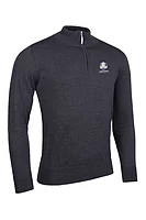g.RYDER CUP JASPER Ryder Cup Quarter Zip Lightweight Merino Golf Sweater - Charcoal Marl