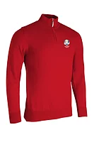 g.RYDER CUP JASPER Ryder Cup Quarter Zip Lightweight Merino Golf Sweater - Garnet