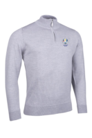 g.RYDER CUP JASPER Ryder Cup Quarter Zip Lightweight Merino Golf Sweater - Light Grey Marl