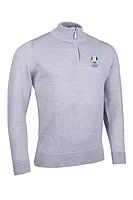 g.RYDER CUP JASPER Ryder Cup Quarter Zip Lightweight Merino Golf Sweater - Light Grey Marl