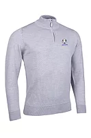 g.RYDER CUP JASPER Ryder Cup Quarter Zip Lightweight Merino Golf Sweater - Light Grey Marl