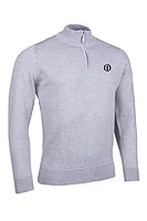 g.THE OPEN JASPER The Open Quarter Zip Lightweight Merino Golf Sweater - Light Grey Marl