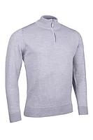 g.JASPER Quarter Zip Lightweight Merino Golf Sweater - Light Grey Marl
