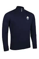 g.RYDER CUP JASPER Ryder Cup Quarter Zip Lightweight Merino Golf Sweater - Navy