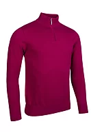 g.JASPER Quarter Zip Lightweight Merino Golf Sweater - Raspberry
