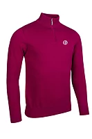 g.THE OPEN JASPER The Open Quarter Zip Lightweight Merino Golf Sweater - Raspberry