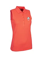 g.RYDER CUP JENNA Ryder Cup Sleeveless Performance Pique Golf Shirt - Apricot