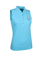 g.RYDER CUP JENNA Ryder Cup Sleeveless Performance Pique Golf Shirt - Aqua