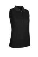 g.JENNA SALE Sleeveless Performance Pique Golf Shirt Sale - Black